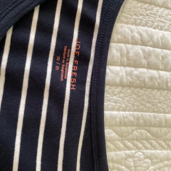 JOE FRESH, NAVY BLUE STRIPS T-SHIRT DRESS, SIZE: L - Picture 6 of 7
